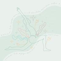 contorno de chica abstracta aislada en un vector de posición de yoga pacífica