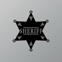 Western sheriff Marshal badge Star silhouette.
