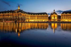 BORDEAUX, FRANCE, 2016. Miroir d'Eau at Place de la Bourse in Bordeaux photo