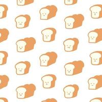 Hand drawn vector illustration of bread pattern on white background in cartoon style. For textile, fabric, wrapping paper. Abstract wallpaper.