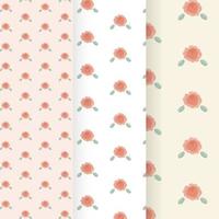 Seamless vector pattern of flower on color background.