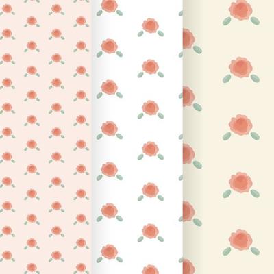 Seamless vector pattern of flower on color background.