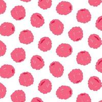 Hand drawn vector illustration of raspberry pattern.