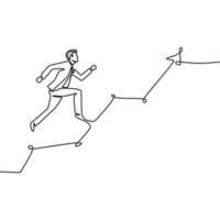 Continous line vector illustration for growth business symbol.