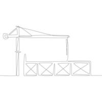 Continuous Line for Construction View Vector Illustration.