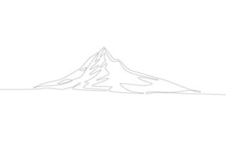 Continuous Line for Mountain View Vector Illustration.