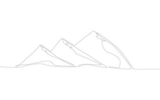 Continuous Line for Mountain View Vector Illustration.