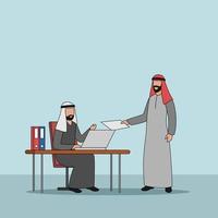 Arabic Business Characters Vector Illustration - Business Discussion