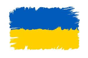 Vector vintage Ukraine flag. Drawing flag of Ukraine.