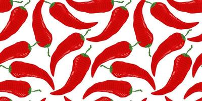 Vector seamless pattern of vintage chilli pattern.