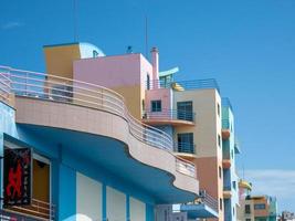 ALBUFEIRA, SOUTHERN ALGARVE, PORTUGAL, 2018. Colourful Buildings at the Marina in Albufeira Portugal on March 10, 2018 photo