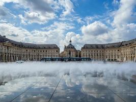 BORDEAUX, FRANCE, 2016. Miroir d'Eau at Place de la Bourse in Bordeaux France on September 19, 2016. Unidentified people photo