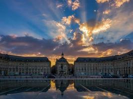 BORDEAUX, FRANCE, 2016. Miroir d'Eau at Place de la Bourse in Bordeaux photo