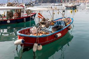 LERICI, LIGURI, ITALY, 2019. Boats in the harbour in Lerici in Liguria Italy on April 21, 2019 photo