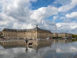 BORDEAUX, FRANCE, 2016. Miroir d'Eau at Place de la Bourse in Bordeaux France on September 19, 2016. Unidentified people photo