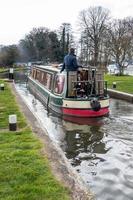 River Way, Surrey, UK, 2015. Narrow Boat on the River Wey Navigations Canal photo