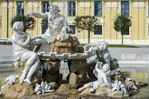 Vienna, Austria, 2014. Danube, Inn, and Enns Statues at the Schonbrunn Palace in Vienna