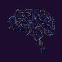 Brain circuit board. Artificial intelligent creative concept. Vector background