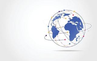 conexión de red global. concepto de composición de puntos y líneas del mapa mundial de negocios globales. ilustración vectorial vector