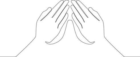 dibujo de línea continua de saludo en forma tradicional musulmana tocando la punta del dedo. Ramadán Kareem y Ied Mubarak. ilustración vectorial vector