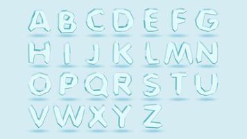 Ice Block Alphabet Set. vector