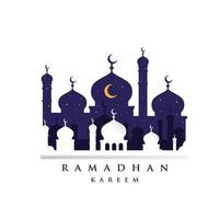 Ramadan Kareem design template background with mosque vector