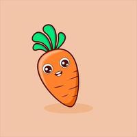 cute carrot is smile vector