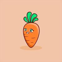 cute carrot is smile vector