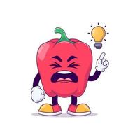 disgust or sneezing red bell pepper cartoon vector