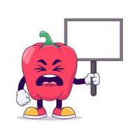 disgust or sneezing red bell pepper cartoon vector