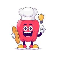 Baker red bell pepper cartoon mascot character vector