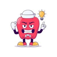 Sailor red bell pepper cartoon mascot vector