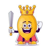 king lemon cartoon mascot character vector