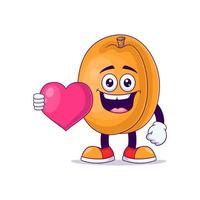 With love peach cartoon mascot character vector