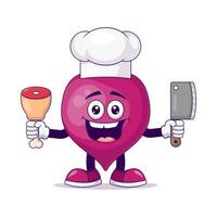 Butcher beetroot cartoon mascot character vector