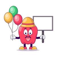 Clown red bell pepper cartoon mascot character vector