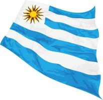 Vector illustration of Uruguay flag swaying in the wind