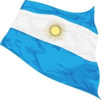 ilustración vectorial de la bandera argentina meciéndose en el viento vector