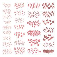 Set of abstract textures in pastel colors. Dots, squiggles, curves, lines, spots. Vector hand-drawn illustration isolated on white background. Perfect for decorations, various designs.