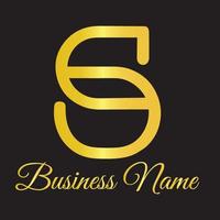 luxury SC letter logo with golden color vector