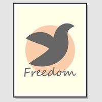 Freedom wall art. Great for living room wall decoration. Vector illustration