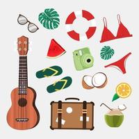 colección de cosas de vacaciones de verano vector