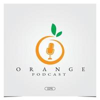 Orange podcast Logo design logo premium elegant template vector eps 10