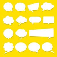 ilustración vectorial plana de la colección de burbujas de chat en blanco. adecuado para el elemento de diseño de comunicación, etiqueta y mensaje de globo hablado.