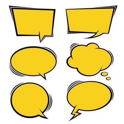 Flat vector illustration of chat bubble collection. Suitable for design element of cartoon, comic story, and dialogue text. Empty chat bubble template.