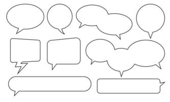 Outlined blank chat bubble set. Suitable for design element of communication label, information chat bubble, and text message balloon template. vector