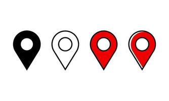 Map locator pin icon set. Locator marketr icon collection in solid, outlined, color outlined and lineal style. Perfect for map app design element. vector