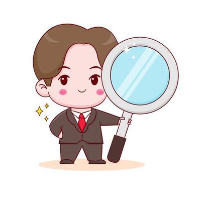 Cute cartoon character of businessman. Hand drawn style flat character isolated background