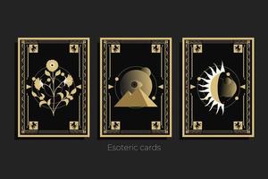 esoteric set of cards on dark flat background vector