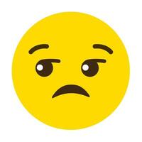 An angry or dissatisfied face emoji. vector